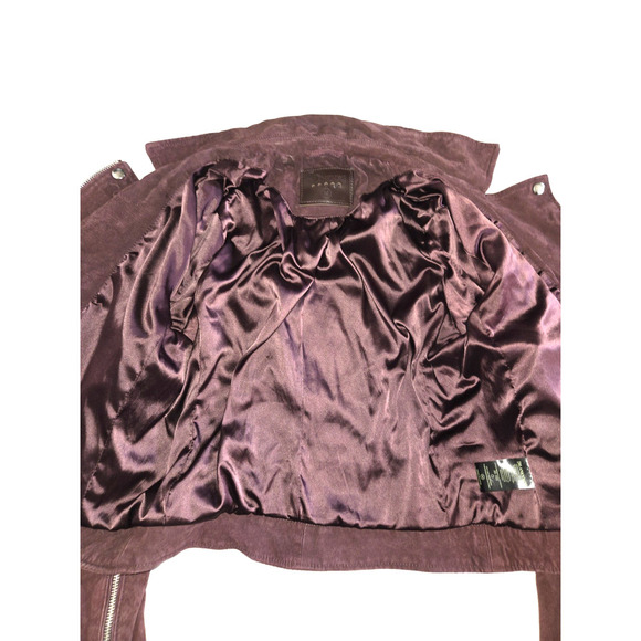 Blank NYC Genuine Leather Moto Jacket Size M Bordeaux Maroon EUC Clean - Picture 4 of 15